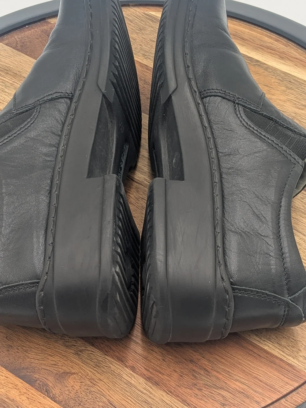 Josef Seibel Black Leather Front Zip Comfort Shoes Size 40